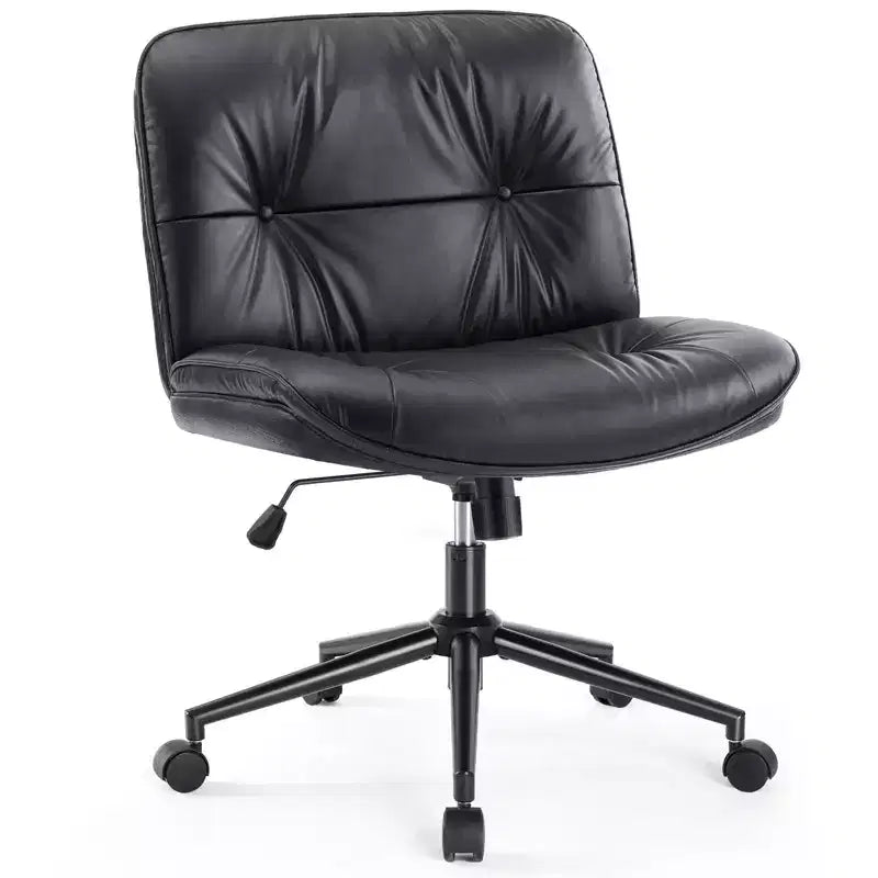 Okak Modern Comfy Desk Chair with Extra-Wide Seat, Armless Computer Chair with Adjustable Height, Office Chair for Home, Office