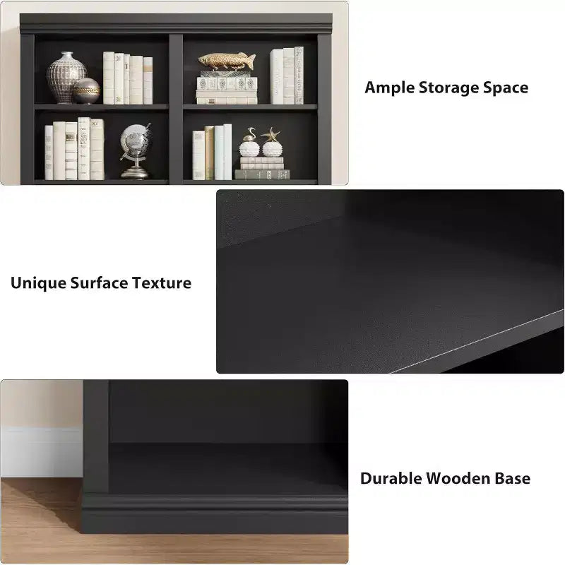 Acekool Bookcase 74.5 in Tall, 6-Tier Double Wide with 12 Cubbies, Extra Large Storage for Living Room Office Library, 46.1 W x 12.4 D