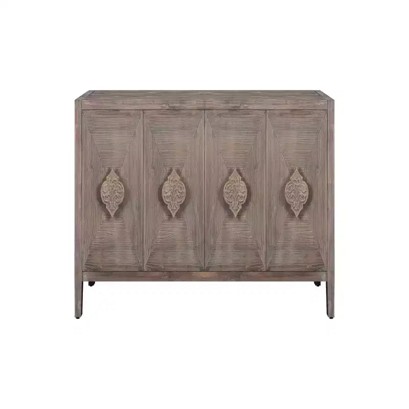Retro 4-Door Buffet Sideboard, Large Kitchen Storage Cabinet, Stylish Entryway Console Table with Adjustable Shelves