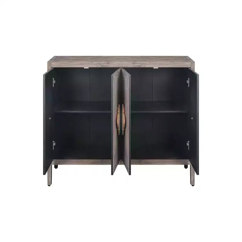 Retro 4-Door Buffet Sideboard, Large Kitchen Storage Cabinet, Stylish Entryway Console Table with Adjustable Shelves