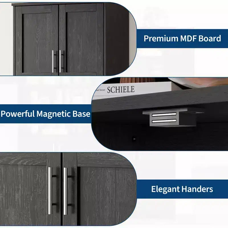 67 Tall Storage Cabinet, Kitchen Pantry Cabinet with Adjustable Shelves, Open Compartments, for Kitchen, Hallway, Living Room, Home Office
