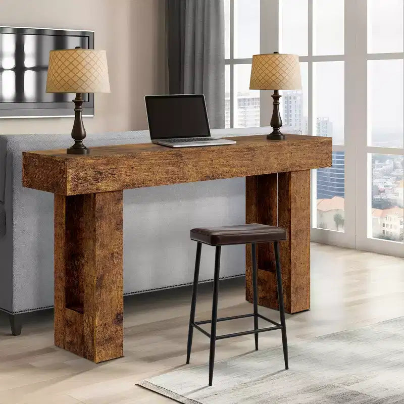 63 Long Console Table with Drawer, Wooden Sofa Table, Behind The Couch, Industrial Entryway Tables, for Entrance, Living Room