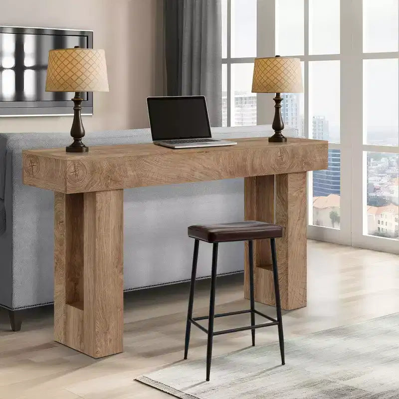 63 Long Console Table with Drawer, Wooden Sofa Table, Behind The Couch, Industrial Entryway Tables, for Entrance, Living Room