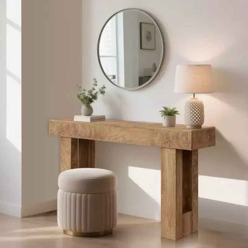 63 Long Console Table with Drawer, Wooden Sofa Table, Behind The Couch, Industrial Entryway Tables, for Entrance, Living Room