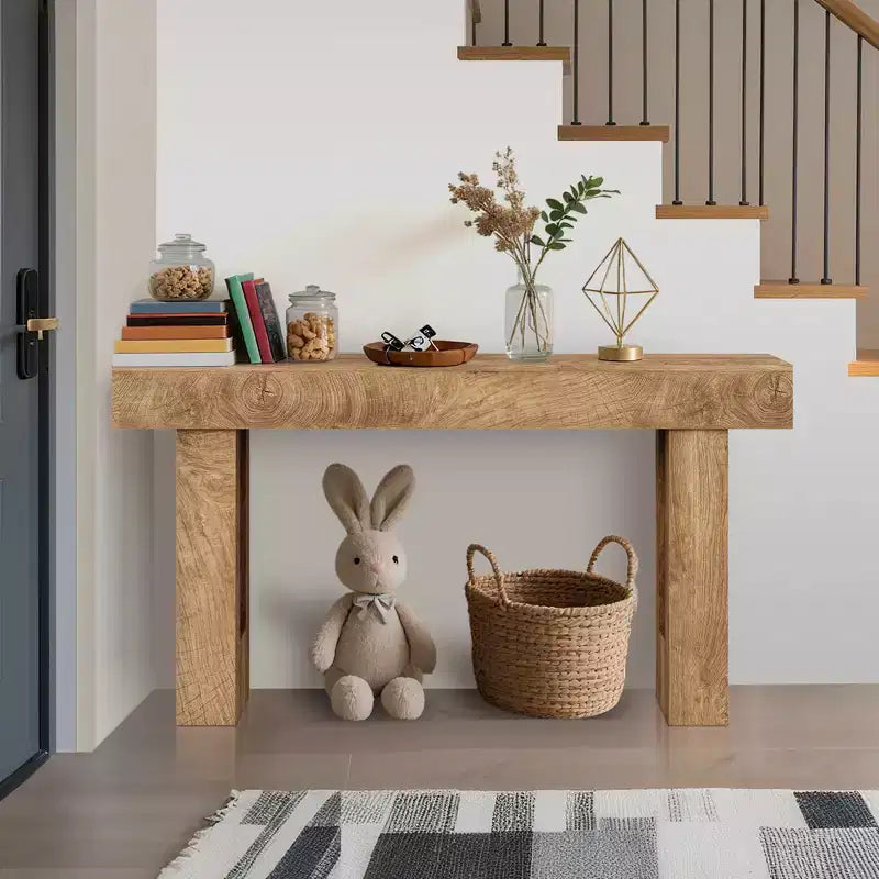 63 Long Console Table with Drawer, Wooden Sofa Table, Behind The Couch, Industrial Entryway Tables, for Entrance, Living Room