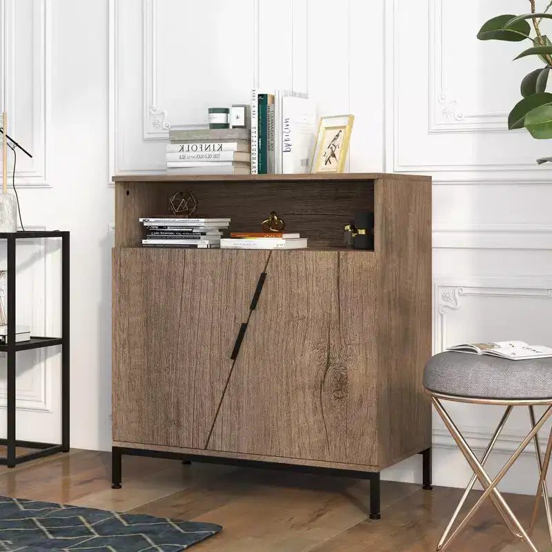 Free Standing Morden Wood Sideboard Buffet with Adjustable Shelves for Kitchen, Dining, Living Room,