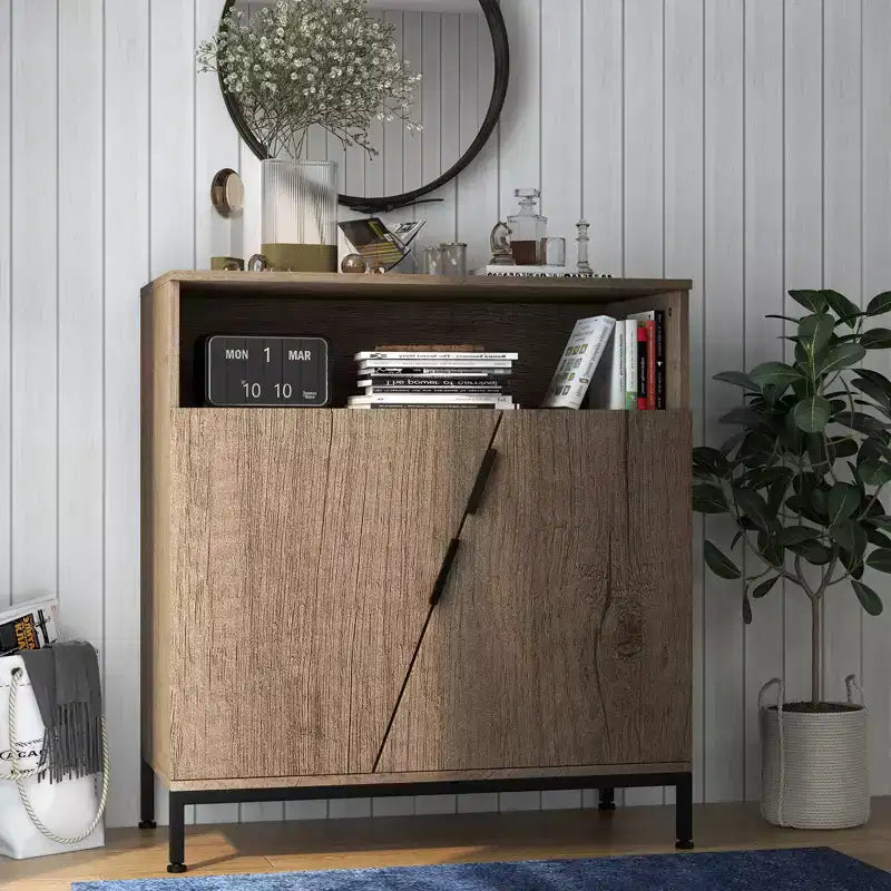 Free Standing Morden Wood Sideboard Buffet with Adjustable Shelves for Kitchen, Dining, Living Room,