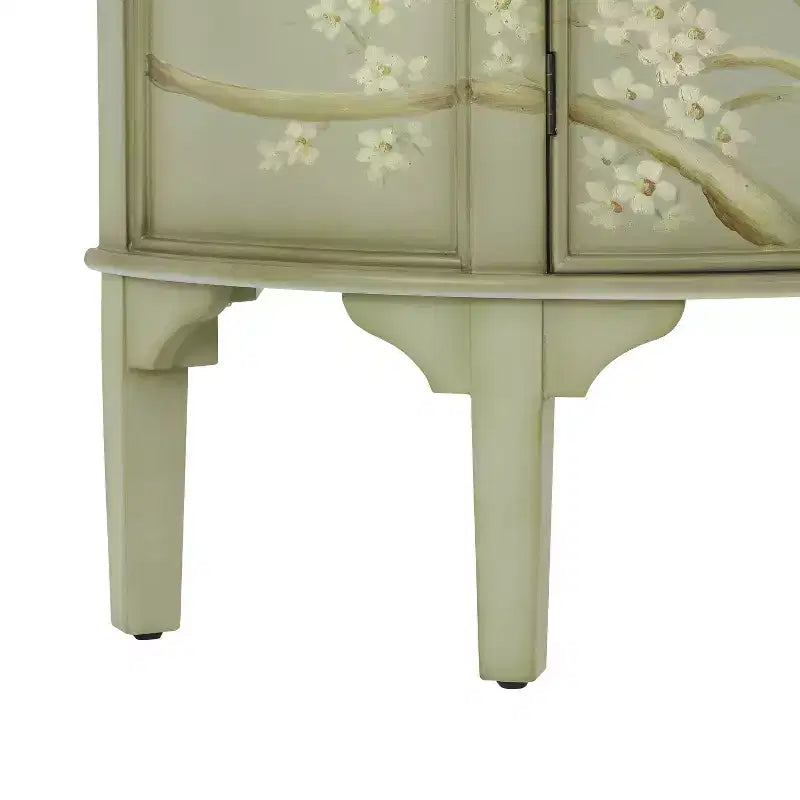 Christopher Knight Home Ainsley Vintage Handcrafted Floral Design Half Moon Storage Sideboard Cabinet with 2 Doors
