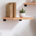 vidaXL Wall Shelf Light brown Solid oak wood Medium Decorative Inlays
