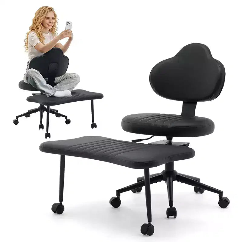 Ergonomic Cross Legged Chair, 360 Swivel Meditation Chair with Wheels, Height Adjustable Seat for Meditation, ADHD & Yogal for Home Office