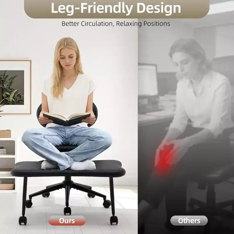 Ergonomic Cross Legged Chair, 360 Swivel Meditation Chair with Wheels, Height Adjustable Seat for Meditation, ADHD & Yogal for Home Office
