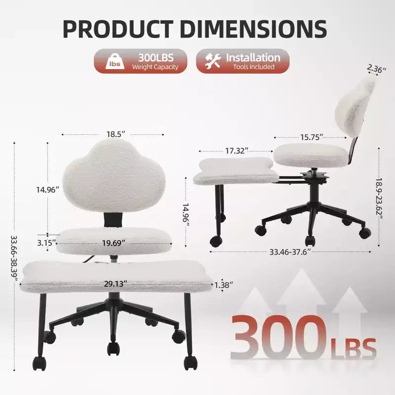Ergonomic Cross Legged Chair, 360 Swivel Meditation Chair with Wheels, Height Adjustable Seat for Meditation, ADHD & Yogal for Home Office
