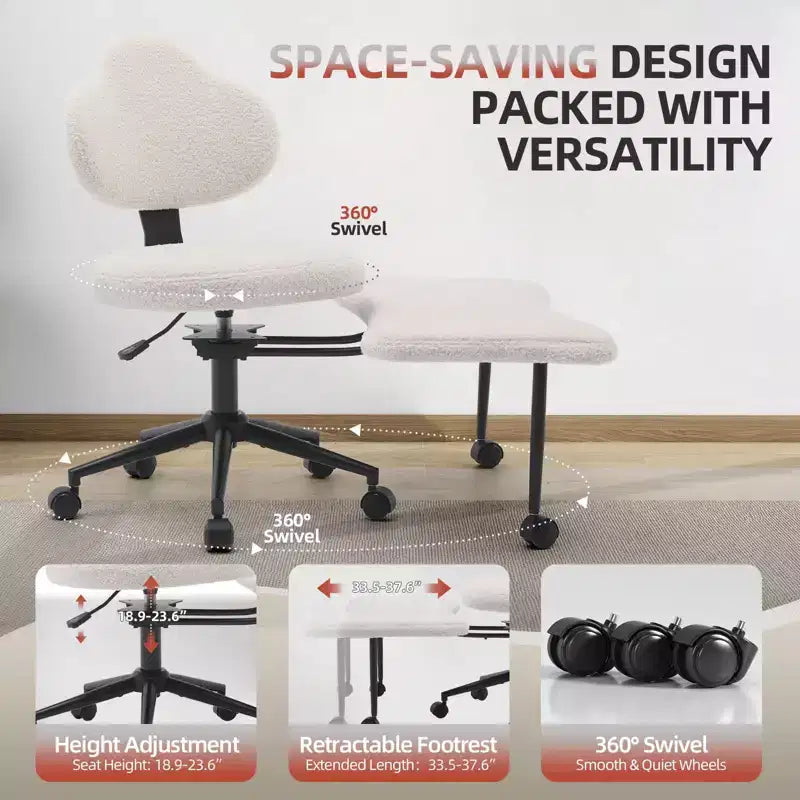 Ergonomic Cross Legged Chair, 360 Swivel Meditation Chair with Wheels, Height Adjustable Seat for Meditation, ADHD & Yogal for Home Office