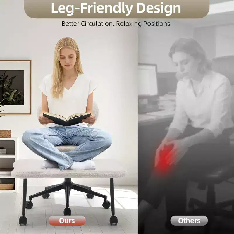 Ergonomic Cross Legged Chair, 360 Swivel Meditation Chair with Wheels, Height Adjustable Seat for Meditation, ADHD & Yogal for Home Office