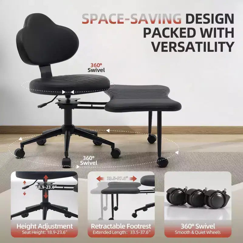 Ergonomic Cross Legged Chair, 360 Swivel Meditation Chair with Wheels, Height Adjustable Seat for Meditation, ADHD & Yogal for Home Office