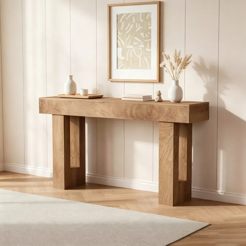 Console en Bois avec Tiroir - Table de Canapé