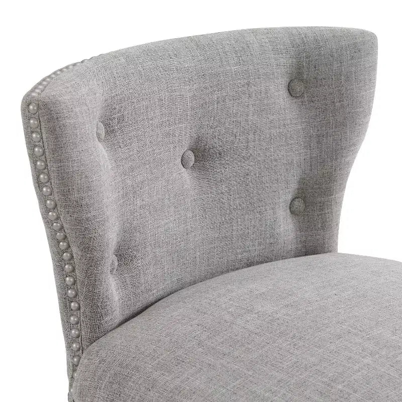 Miranda Swivel Bar Height Stool White: Upholstered Back, Nailhead Trim - Alaterre Furniture