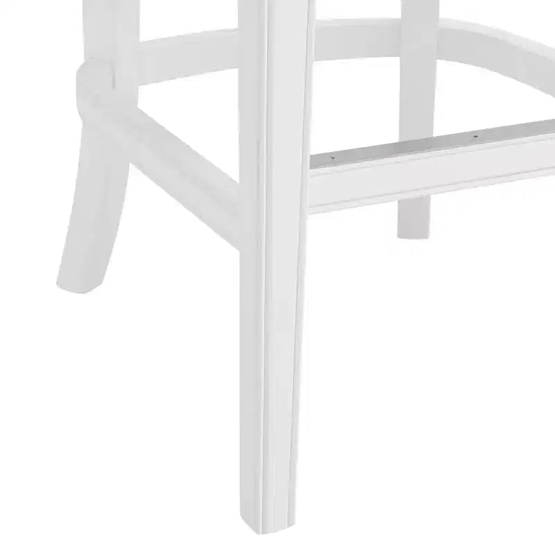 Miranda Swivel Bar Height Stool White: Upholstered Back, Nailhead Trim - Alaterre Furniture