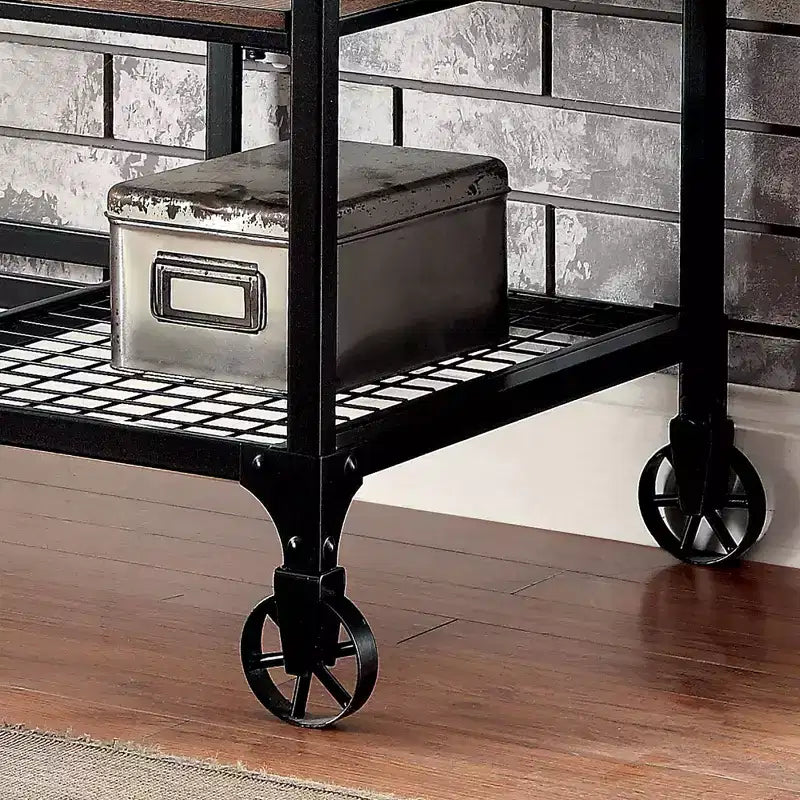 48" Reicher Industrial Computer Desk Antique Black - miBasics: Mobile Workstation with Open Shelf