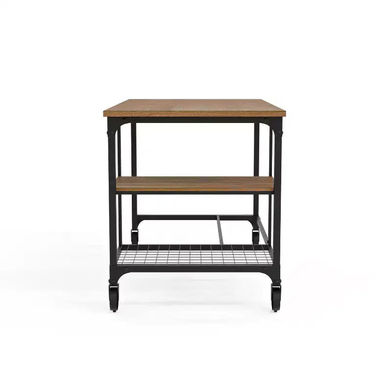 48" Reicher Industrial Computer Desk Antique Black - miBasics: Mobile Workstation with Open Shelf
