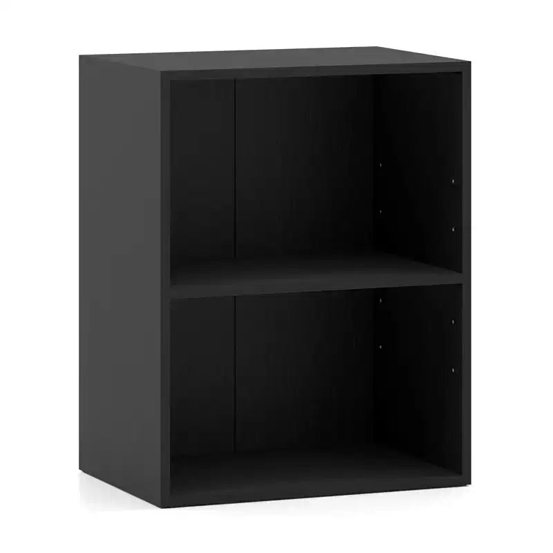 Costway 2-Cube Bookcase with Adjustable Shelf Freestanding 2-Tier Open Bookshelf Modern