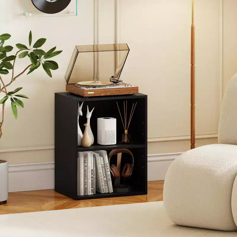 Costway 2-Cube Bookcase with Adjustable Shelf Freestanding 2-Tier Open Bookshelf Modern